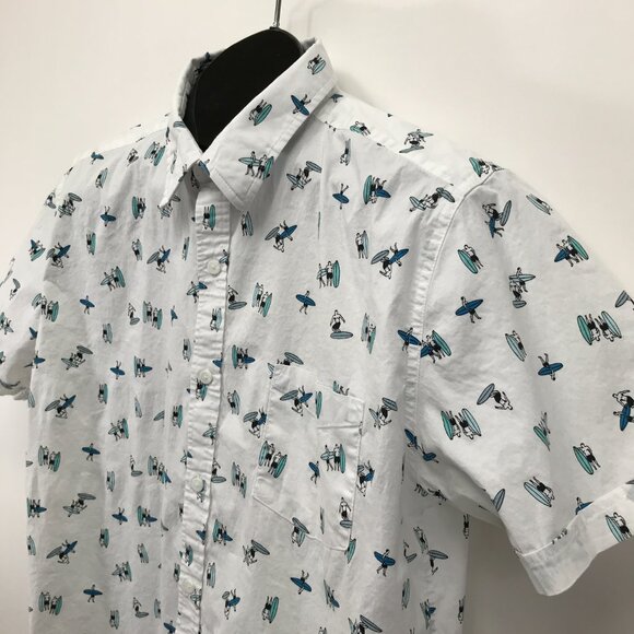 Haggar Clothing Button Up Surfer Print Shirt Men's XL Short Sleeve Casual Summer - Picture 3 of 10